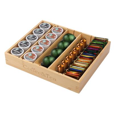 China Sustainable High Quality Natural Bamboo Coffee Capsure Storage Coffee Box for sale