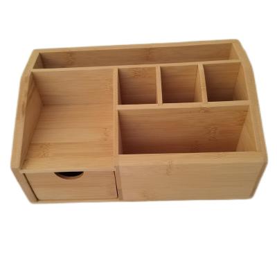 China Office Supplies Office Stationery Storage School Bamboo Multifunctional Desk Finishing Portable Desk Finishing Tool for sale