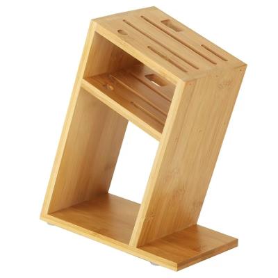 China Sustainable High Quality Multi Purpose Kitchen Knife Storage Block Bamboo Knife Rest for sale