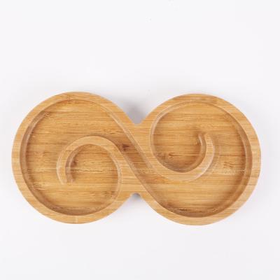 China Factory direct sales disposable smooth figure 8 dinner tray creative bamboo food tray for sale