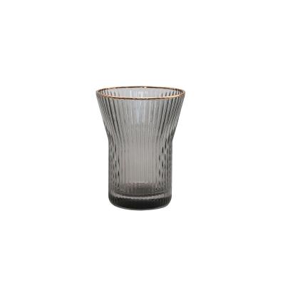 China Sustainable Factory Direct Sales High Quality Durable Innovative Design Household Vertical Textured Glass Water Cup for sale