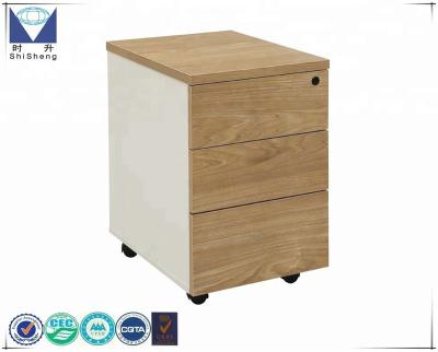 China Storage in mobile cabinets of new small PANEL wood furniture with 3 drawers for sale