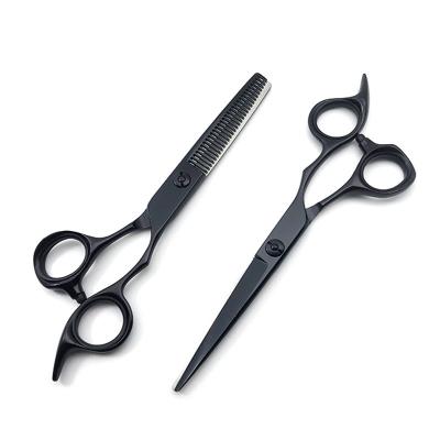 China Fox 440 C scissors right handed stainless steel salon blackProfessional hairdresser scissors for sale