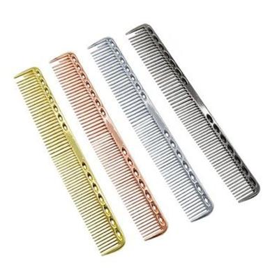 China Anti-Static Combs Barber Tool Professional Metal Stain Delivery Metal Stainless Steel Salon Hair Cutting Comb Aluminum Material Comb for sale