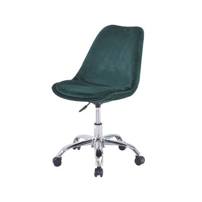 China Adjustable PU (Height) Velvet Fabric Seat Modern Home Office Chair Adjustable Wheels for sale