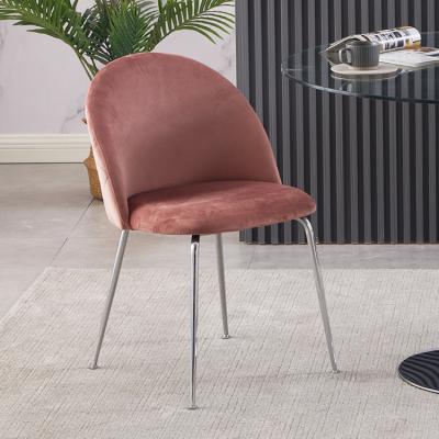 China Hebei Factory Cheap Modern Times Dining Room Furniture Chrome Silver Legs Cheap Modern Qiwei Dining Chair for sale