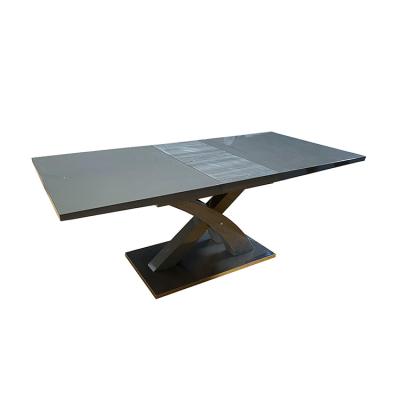 China Easy to use extension extendable contemporary dining table, one hand made extension dining table for sale