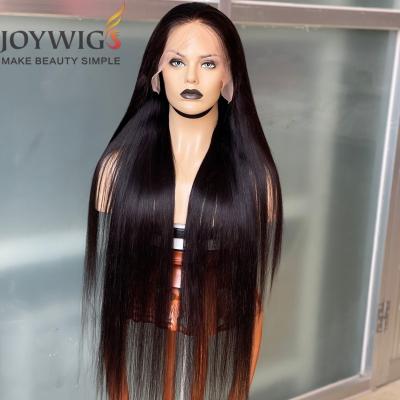 China Joywigs Straight Human Hair Wig Lace Front Wig Brazilian Hair 30inch Straight Natural Color 180% Density for sale