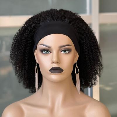 China Brazilian Kinky Curly Hair Wigs 14inch Curly Brazilian Curly Hair Wig Headband Joywigs Natural Color 150% Density for sale