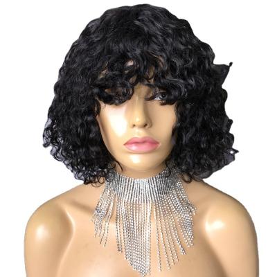 China Curly Bob Lace Front Human Hair 13x4 HD Lace Wig Water Wave Curly Wig High Quality Double Frontal Indian Hair Wigs for sale