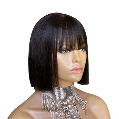 China Wholesale Brazilian Swiss Short Bob Human Hair Lace Closure Wigs Front Bob Wigs With Bangs HD Deep Wave Hair Lace Closure for sale