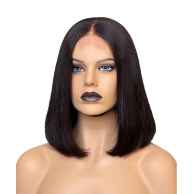 China Full Lace Closure Short Straight Human Hair Bob Wig For Women Natural Virgin Remy Full Hair Bob Colored Hair for sale