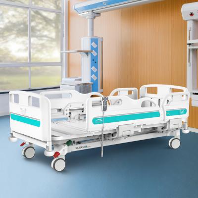 China Y6y8c SAIKANG Metal Supplier 3 Function Adjustable Electric Hospital Bed ICU Clinic Furniture Medical Prices Used Manufacturers for sale