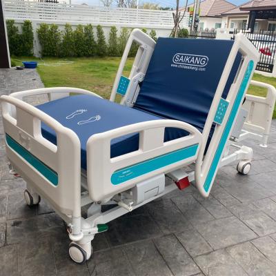 China Y8t ICU Steel Medical Furniture Modern Professional Nursing Plastic Guardrail Multifunctional Adjust Electric Hospital Bed With Casters for sale