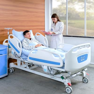 China D3d SAIKANG Professional 3 Crank Multifunction Hospital Bed Adjustable Hospital Bed Used Manual ICU Patient Medical Bed Price for sale