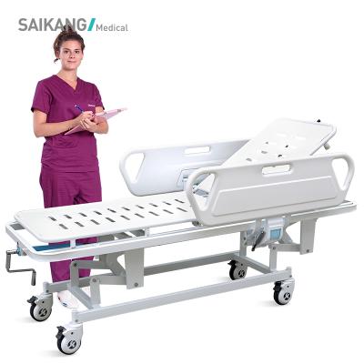 China Factory SKB038-2 Modern Single Crank Adjustable Manual Transport Emergency Hospital Patient Trolley Multifunctional Trolley for sale