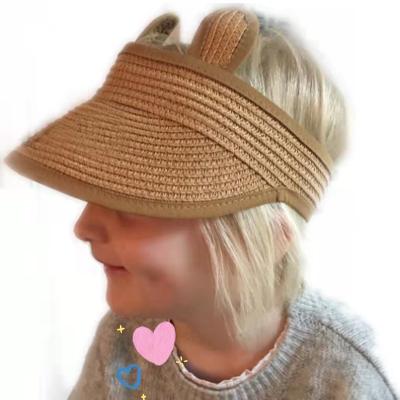 China Baby Straw Hat Character Spring And Summer Sunscreen Cute Infant Baseball Ear Cap For Kids for sale