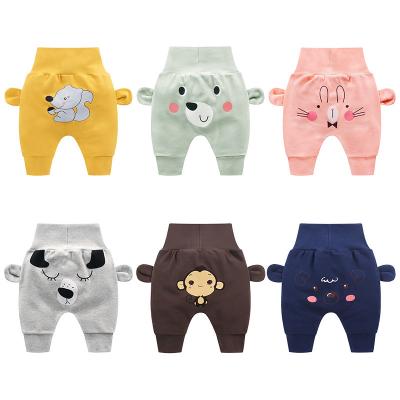 China 2022 New Style Cotton Baby Pants Boys And Girls Cartoon Pants Baby Waist Belly Top Pants Children For Spring And Autumn for sale