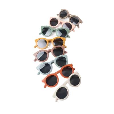 China Round Baby UV400 Glass UV400 Sunglasses Silicone Frame UV400 Fashion Small Polarized Baby Sunglasses For Baby Sun Glasses for sale