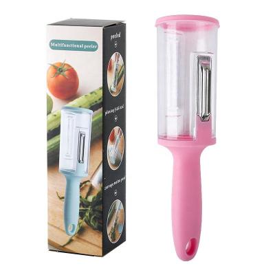 China 2023 Multifunctional Kitchen Sustainable Tools Ideas New Product Food Peeler Potato Vegetable Peeler With Storage Box for sale