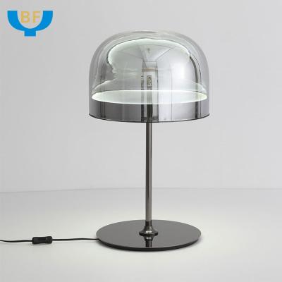 China Modern Hotels Bedroom Bedside Reading Light With Shade Glass Mushroom Decorative Luxury Modern Study Led Desk Lamp Table Lamps for sale