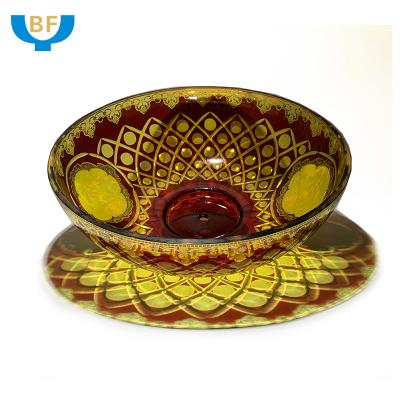 China Disposable Royal Nobility House Table Decorate Retro Bowl With Holes Draining Glass Bowl For Storage Fruit for sale