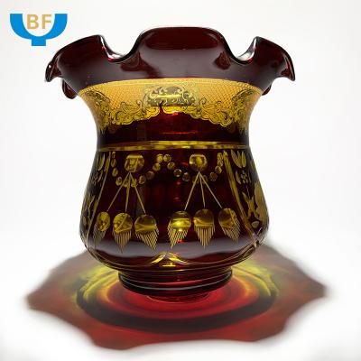 China New Design Glass Flower Vase Vase Vase Modern Unique Antique Chinese Glass Table Custom Traditional Glass Centerpiece for sale