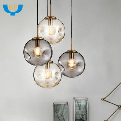 China New Nordic Style Modern Handmade Modern Clear Glass Ball Pendant Lamp Light for sale