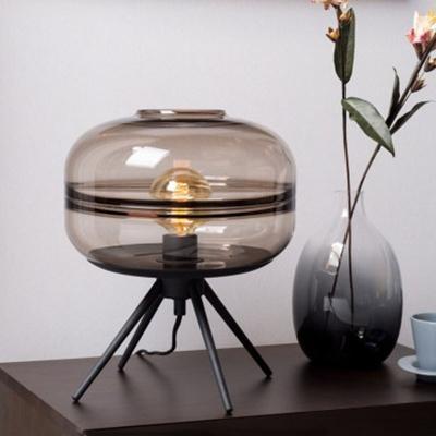 China Modern Brass Hotel Bedside Edison Table Lamp Round Shade Single Style Table Lamp for sale