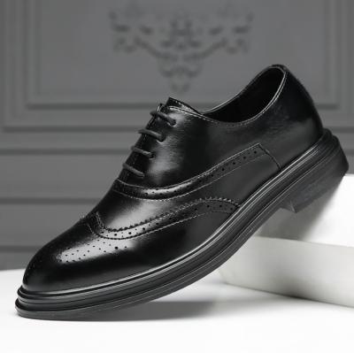 China CN1309A Comfortable Men's High Toe Youth Business Casual Leather Shoes for sale