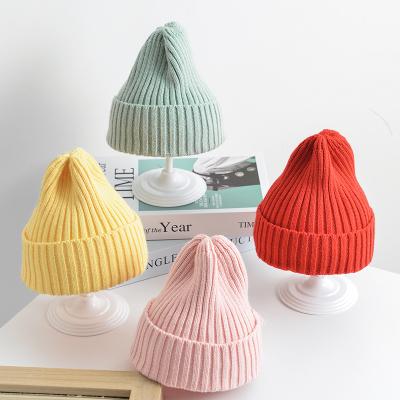 China YK2473A Comfortable Children Knitted Hat Spring And Autumn Baby Hat Fashion Solid Color Winter Woolen Hat for sale