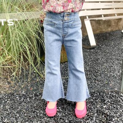 China YK0651A Comfortable Girls Summer Jeans Children's Trousers Baby Wide-Leg Denim Casual Flare Pants for sale