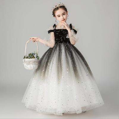 China YK0655A Host Girls Birthday Party Dress Cozy Skirt Children's Puffy Dress Yarn Bridesmaid Wedding Princess Dress for sale