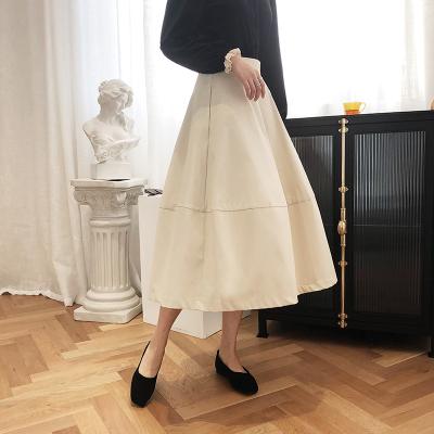 China YK1356A Women's French Skirt New Style Skirt Mid-Length One-Line Puffy Cotton Breathable High Waist French Skirt for sale