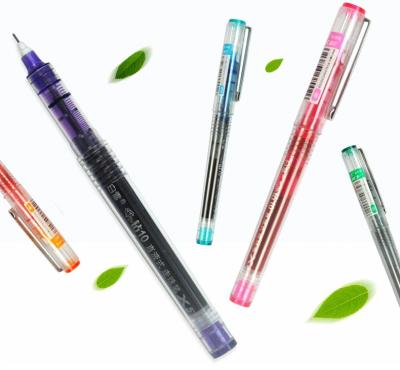 China office & School Pen Needle Tip Plastic Barrel Customized Logo Liquid Ink Roller Pen for sale