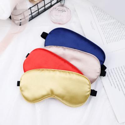 China Anti-wrinkle Customize Double Layer Elastic Strap Soft Eye Cover Travel Silk Sleep Eye Mask for sale