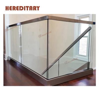 China Minimalist Aluminum Stainless Steel Interior Glass Railing And Mirror Finish U Channel For Glass Balustrade for sale