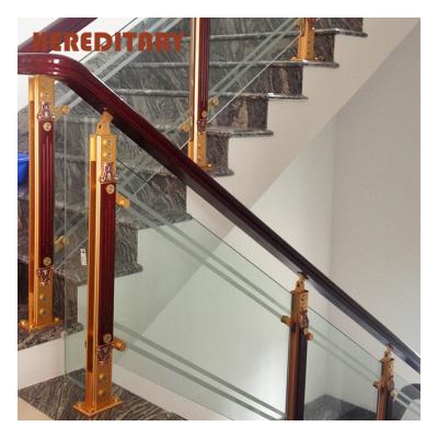 China Modern Modern Home Balusters And Wood Hand Railings Interior Glass Stair Railings for sale