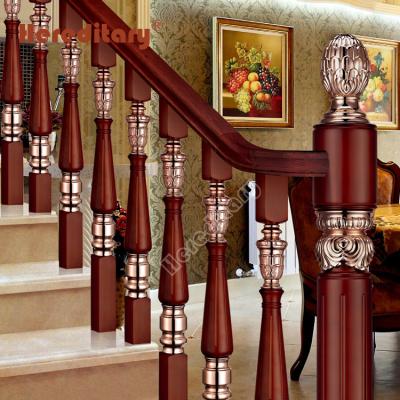 China Traditional India designs antique brass wood stair baluster casting aluminum railings for sale