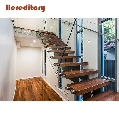 China Modern Glass Floating Stairs Stainless Steel Industrial Stairs For Small Spaces for sale