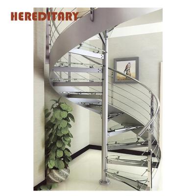 China Southwest Glass Metal Design Glass Balustrade Rod Stainless Steel Stair Helix Spiral Staircase for sale