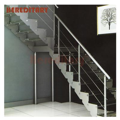 China Modern Building Glass Railing Modern L Type Stairs Stainless Steel Steel Staircase for sale