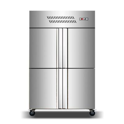 China Single-temperature 201 Stainless Steel Restaurant Right Hand 1000L 4 Door Commercial Refrigerator for sale