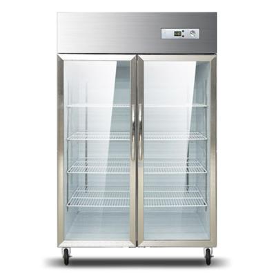 China JINBEST Single-Temperature Large Door 2 Upright Refrigerator Showcase Direct-Cooled Standard Glass Refrigerator for sale