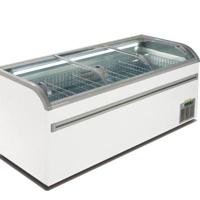 China JINBEST Single-temperature Horizontal Freezer Refrigerators Display Glass Deep Chest Freezer Refrigerator for sale