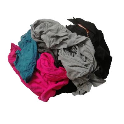 China Sustainable industrial oil plant cleaning dark color used clothes scrap wiping rags for sale