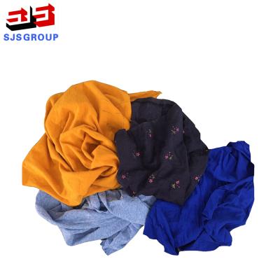 China Strong Oil Water Absorption Darkness Used 100% Cotton Wiping Workshop Rags Industrial T-shirt Cleaning Cloths for sale