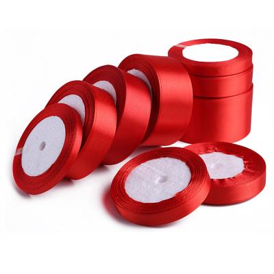 China Viable Manufacturers Wholesale 100% Cotton Grosgrain Ribbon Red Gift Box Ribbon Packing Ribbon for sale