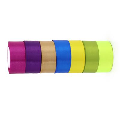 China Viable Manufacturers Wholesale 4cm Ribbon Roll 25yard/roll Polyester Silk Wrapping Ribbon Garment Gift for sale