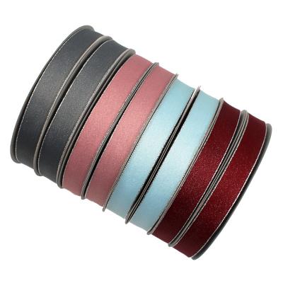 China Factory Wholesale 2.5cm Recyled HanFan 100% Handmade Ribbon Silver Edge Polyester Organza Decorative Ribbons for sale